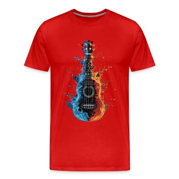 Ukulele - Männer Premium Bio T-Shirt - Rot - Vorne - Damien (186cm)