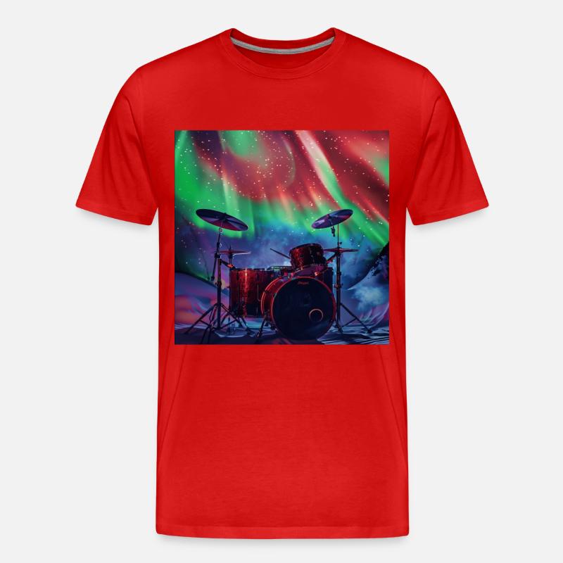 Schlagzeug - Männer Premium Bio T-Shirt - Rot