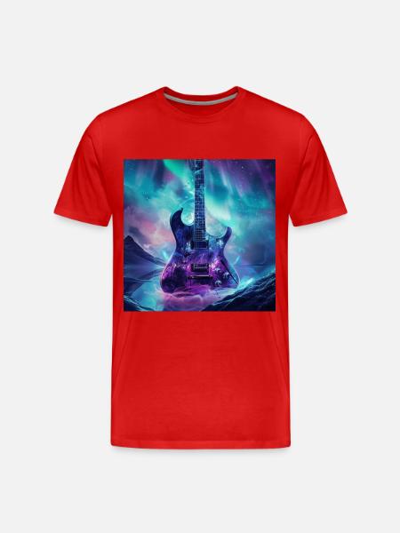 Gitarre - Männer Premium Bio T-Shirt - Rot