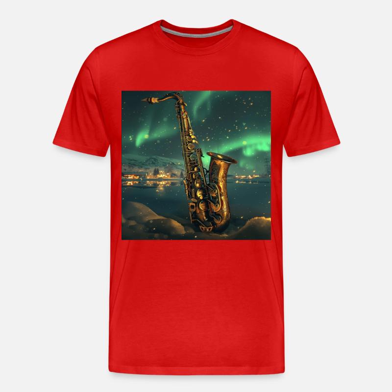 Saxophon - Männer Premium Bio T-Shirt - Rot