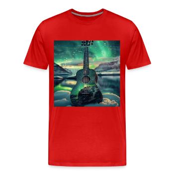 Ukulele - Männer Premium Bio T-Shirt - Rot - Vorne - Damien (186cm)