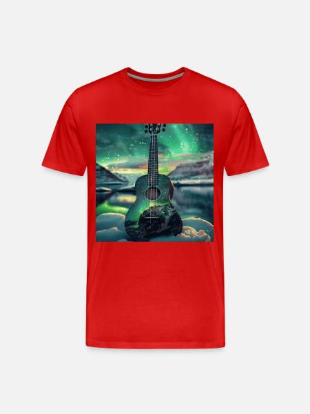 Ukulele - Männer Premium Bio T-Shirt - Rot