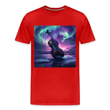 Violine - Männer Premium Bio T-Shirt - Rot - Vorne - Damien (186cm)