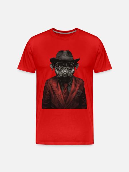 Mops - Männer Premium Bio T-Shirt - Rot