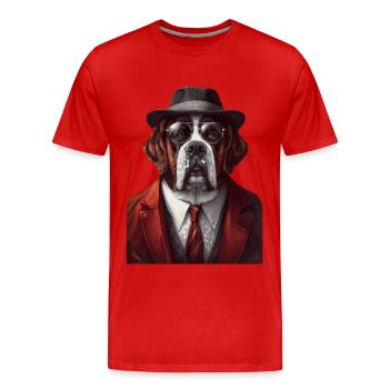 Bernhardiner - Männer Premium Bio T-Shirt - Rot - Vorne - Damien (186cm)