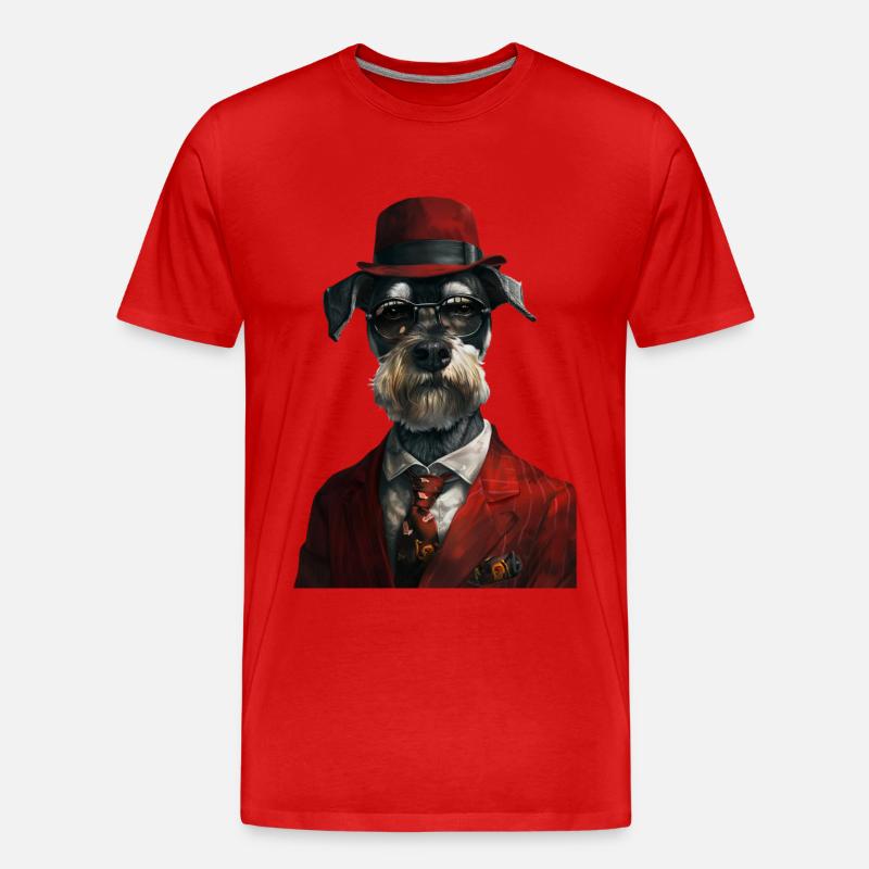 Schnauzer - Männer Premium Bio T-Shirt - Rot
