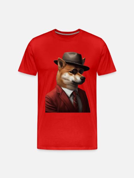 Shiba Inu - Männer Premium Bio T-Shirt - Rot
