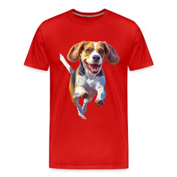 Beagle - Männer Premium Bio T-Shirt - Rot - Vorne - Damien (186cm)