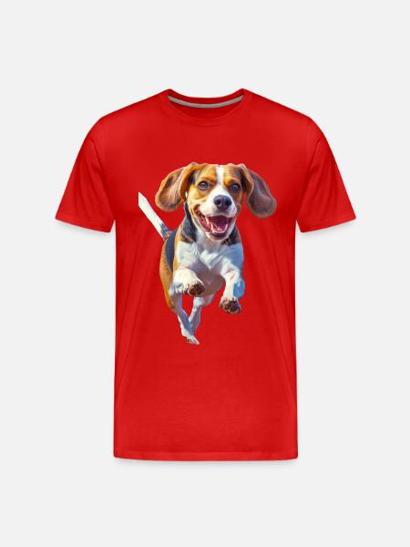 Beagle - Männer Premium Bio T-Shirt - Rot