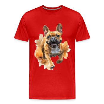 Bulldogge - Männer Premium Bio T-Shirt - Rot - Vorne - Damien (186cm)