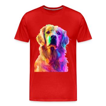 Golden Retriever - Männer Premium Bio T-Shirt - Rot - Vorne - Damien (186cm)