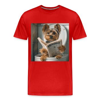 Yorkshire Terrier - Männer Premium Bio T-Shirt - Rot - Vorne - Damien (186cm)