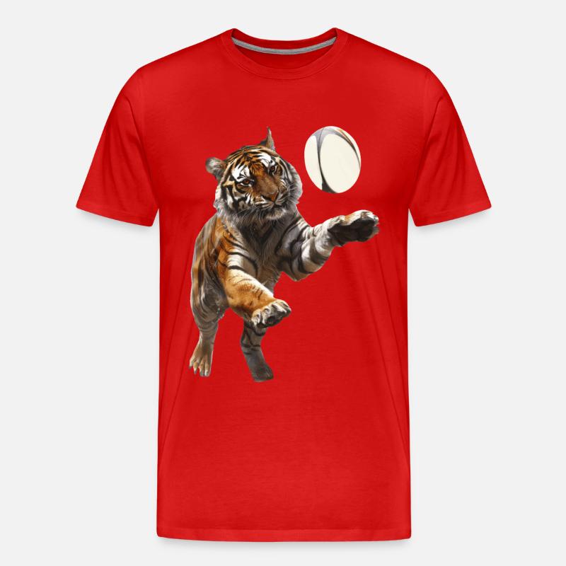 Tiger - Männer Premium Bio T-Shirt - Rot