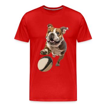 Bulldogge - Männer Premium Bio T-Shirt - Rot - Vorne - Damien (186cm)