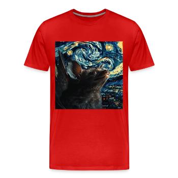 Schläger - Männer Premium Bio T-Shirt - Rot - Vorne - Damien (186cm)