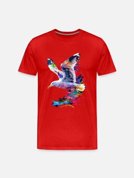 Möwe - Männer Premium Bio T-Shirt - Rot
