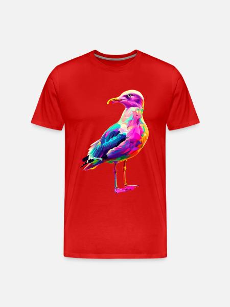 Möwe - Männer Premium Bio T-Shirt - Rot