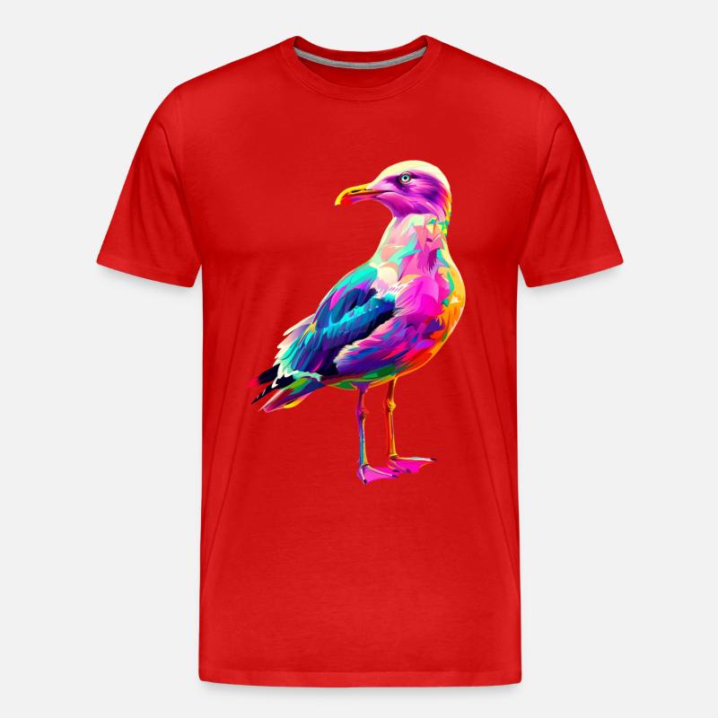 Möwe - Männer Premium Bio T-Shirt - Rot