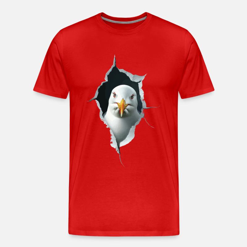 Möwe - Männer Premium Bio T-Shirt - Rot