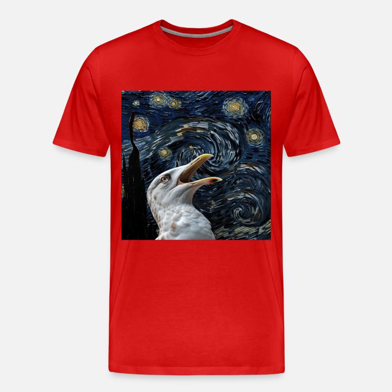 Möwe - Männer Premium Bio T-Shirt - Rot