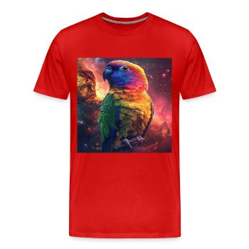 Sittiche - Männer Premium Bio T-Shirt - Rot - Vorne - Damien (186cm)