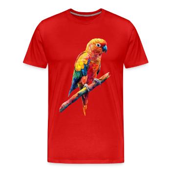 Sittiche - Männer Premium Bio T-Shirt - Rot - Vorne - Damien (186cm)