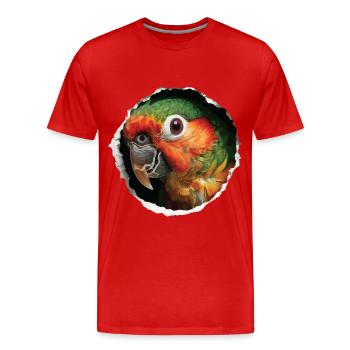 Sittiche - Männer Premium Bio T-Shirt - Rot - Vorne - Damien (186cm)