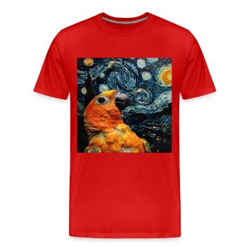Sittiche - Männer Premium Bio T-Shirt - Rot - Vorne - Damien (186cm)