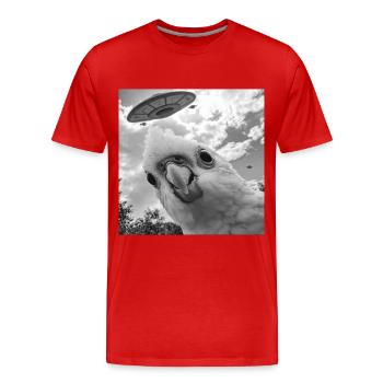 Sittiche - Männer Premium Bio T-Shirt - Rot - Vorne - Damien (186cm)
