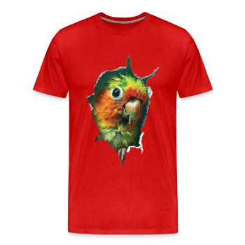 Sittiche - Männer Premium Bio T-Shirt - Rot - Vorne - Damien (186cm)