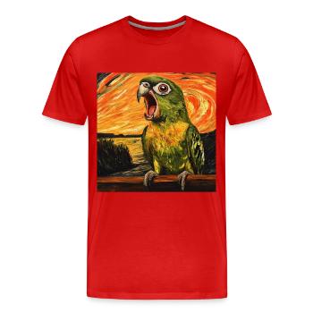 Sittiche - Männer Premium Bio T-Shirt - Rot - Vorne - Damien (186cm)