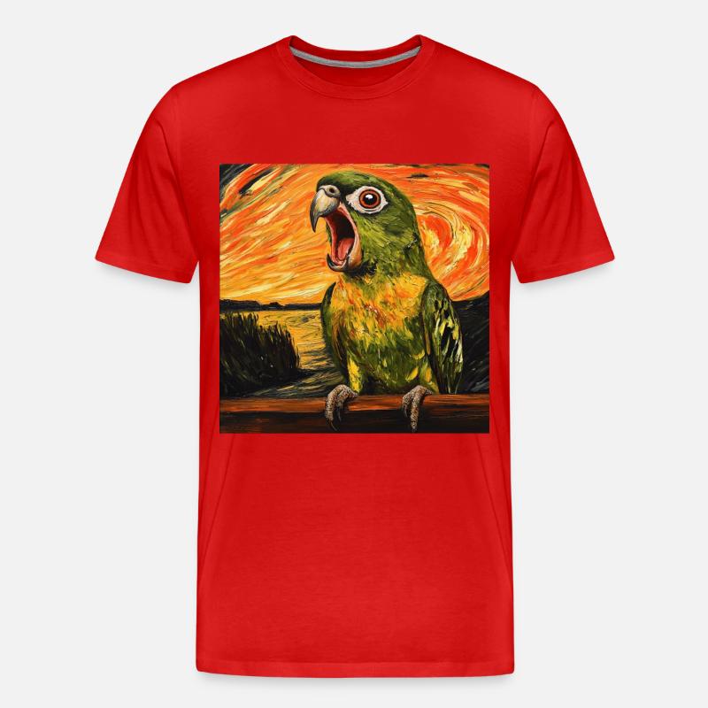 Sittiche - Männer Premium Bio T-Shirt - Rot
