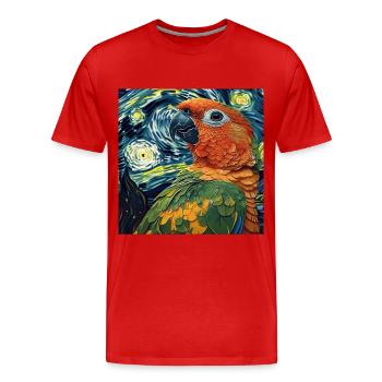 Sittiche - Männer Premium Bio T-Shirt - Rot - Vorne - Damien (186cm)