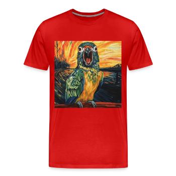 Sittiche - Männer Premium Bio T-Shirt - Rot - Vorne - Damien (186cm)