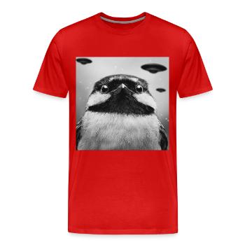 Meise - Männer Premium Bio T-Shirt - Rot - Vorne - Damien (186cm)