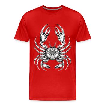 Krabbe - Männer Premium Bio T-Shirt - Rot - Vorne - Damien (186cm)