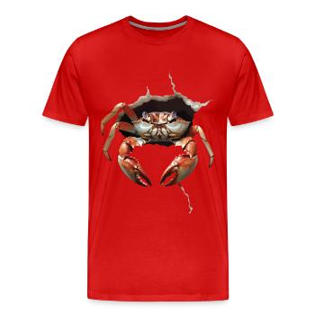Krabbe - Männer Premium Bio T-Shirt - Rot - Vorne - Damien (186cm)