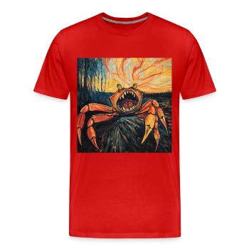 Krabbe - Männer Premium Bio T-Shirt - Rot - Vorne - Damien (186cm)