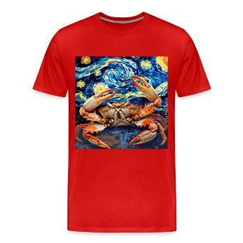 Krabbe - Männer Premium Bio T-Shirt - Rot - Vorne - Damien (186cm)