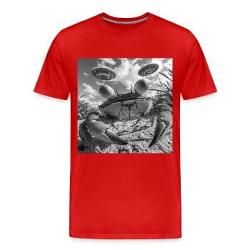 Krabbe - Männer Premium Bio T-Shirt - Rot - Vorne - Damien (186cm)