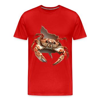 Krabbe - Männer Premium Bio T-Shirt - Rot - Vorne - Damien (186cm)