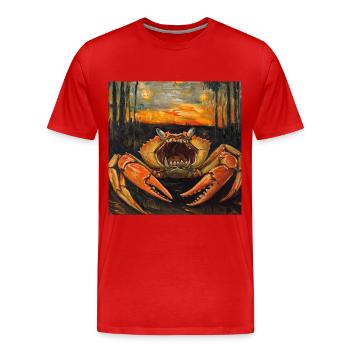 Krabbe - Männer Premium Bio T-Shirt - Rot - Vorne - Damien (186cm)