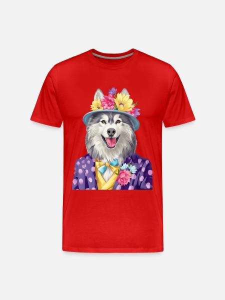 Alaskan Malamute - Männer Premium Bio T-Shirt - Rot