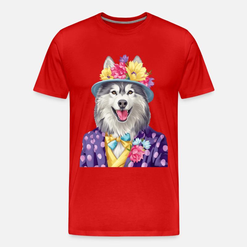 Alaskan Malamute - Männer Premium Bio T-Shirt - Rot