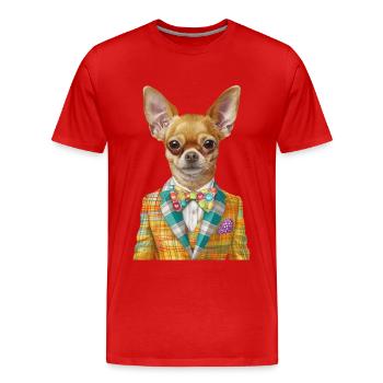 Chihuahua - Männer Premium Bio T-Shirt - Rot - Vorne - Damien (186cm)