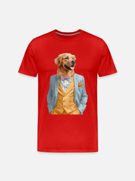 Golden Retriever - Männer Premium Bio T-Shirt - Rot