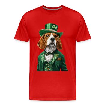 Beagle - Männer Premium Bio T-Shirt - Rot - Vorne - Damien (186cm)