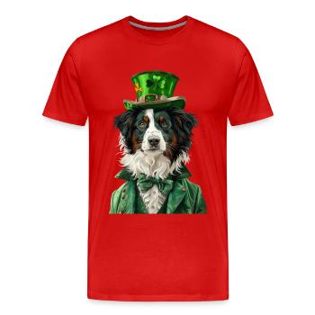 Border Collie - Männer Premium Bio T-Shirt - Rot - Vorne - Damien (186cm)