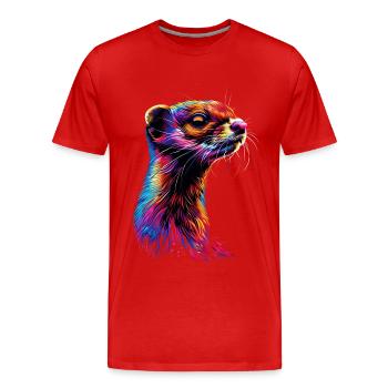 Wiesel - Männer Premium Bio T-Shirt - Rot - Vorne - Damien (186cm)