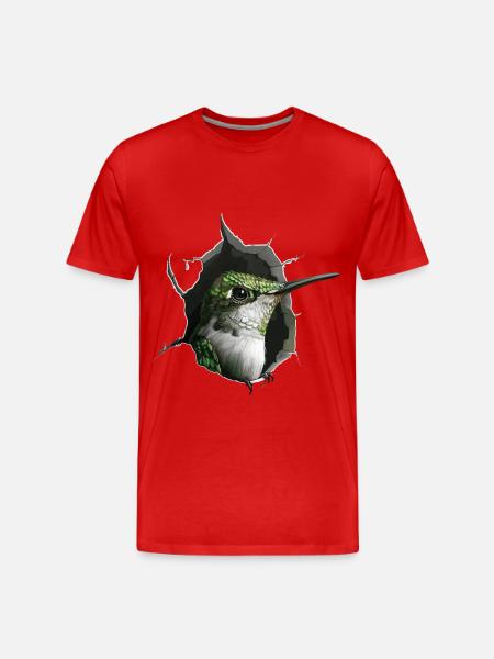 Kolibri - Männer Premium Bio T-Shirt - Rot